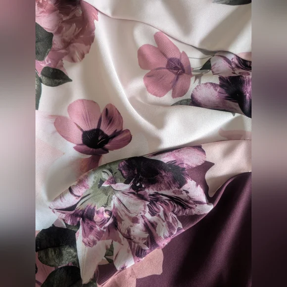 Le Chateau One Shoulder Floral Dress in Pink and Purple - Picture 11 of 11